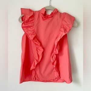 KARLIE Top Women’s Medium Coral Blouse Sleeveless Ruffle
